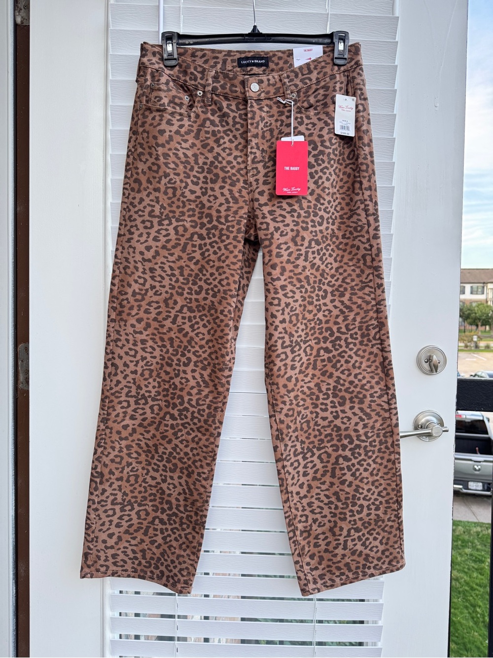 NWT Lucky Brand The Baggy Leopard Print Jeans 10/30 Brown Animal Print - Picture 9 of 13